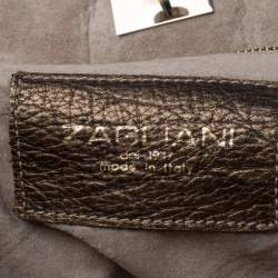 Zagliani Gold/Black Leather Puffy Hobo