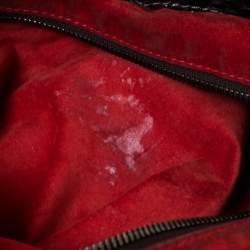 Pre Owned Zagliani Black Metallic Python Leather Shoulder Bag