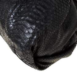 Pre Owned Zagliani Black Metallic Python Leather Shoulder Bag