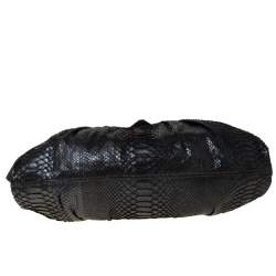 Pre Owned Zagliani Black Metallic Python Leather Shoulder Bag