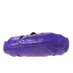 Pre Owned Zagliani Purple Python Leather Envelope Shoulder Bag