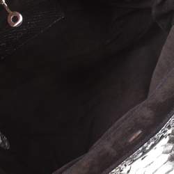 Zagliani Gun Metal Python Medium Puffy Hobo