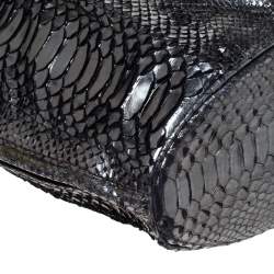 Zagliani Gun Metal Python Medium Puffy Hobo