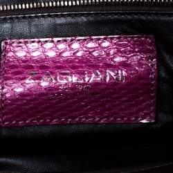 Zagliani Plum Python Puffy Hobo