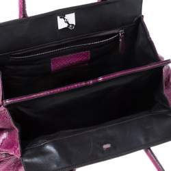 Zagliani Plum Python Puffy Hobo