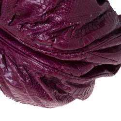 Zagliani Plum Python Puffy Hobo