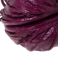Zagliani Plum Python Puffy Hobo