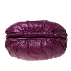 Zagliani Plum Python Puffy Hobo