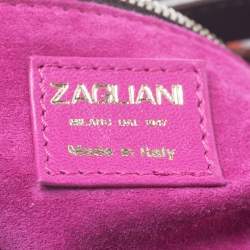 Pre Owned Zagliani Orange Python Leather Hobo 