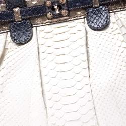 Zagliani Multicolor Python Small Puffy Bag