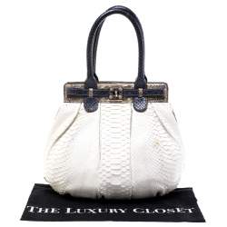 Zagliani Multicolor Python Small Puffy Bag