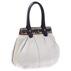 Zagliani Multicolor Python Small Puffy Bag