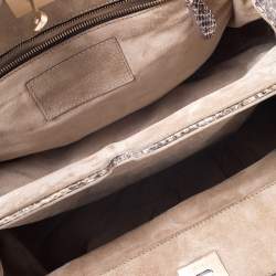 Zagliani Cream/Black Metallic Python Puffy Hobo