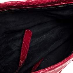 Zagliani Red Python Leather Flash Clutch