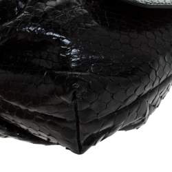 Zagliani Black Python Shoulder Bag