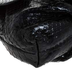 Zagliani Black Python Shoulder Bag