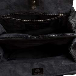 Pre Owned Zagliani Black Python Small Puffy Bag