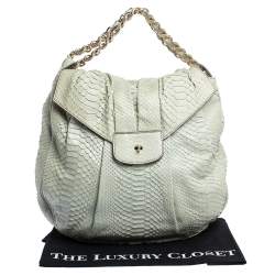 Zagliani Pale Green Python JJ Hobo