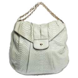 Zagliani Pale Green Python JJ Hobo