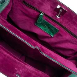 Zagliani Green Python Puffy Hobo