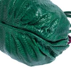 Zagliani Green Python Puffy Hobo