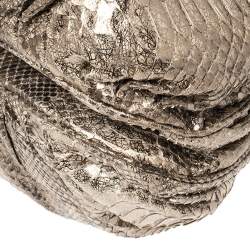 Zagliani Metallic Python Small Puffy Hobo