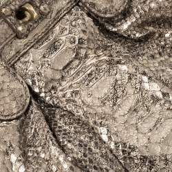 Zagliani Metallic Python Small Puffy Hobo