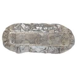 Zagliani Silver Python Top Zip Tote