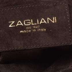 Zagliani Silver Python Top Zip Tote
