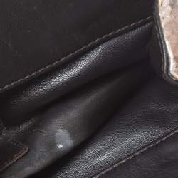 Zagliani Silver Python Turnlock Clutch 