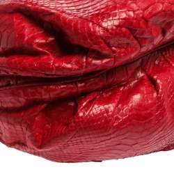 Zagliani Red Python Puffy Hobo