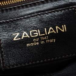 Zagliani Silver Python Puffy Hobo