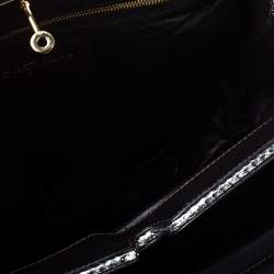 Zagliani Silver Python Puffy Hobo