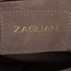 Zagliani Metallic Bronze/Brown Gold Python Puffy Hobo