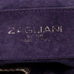 Zagliani Metallic Gold Python Top Zip Tote