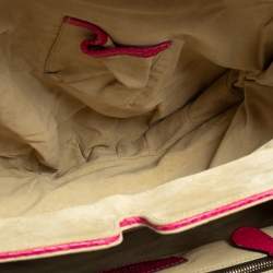 Pre Owned Zagliani Pink Python Puffy Hobo