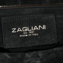 Zagliani Metallic Python Puffy Hobo