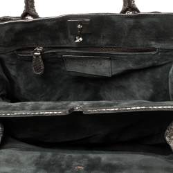 Zagliani Metallic Python Puffy Hobo