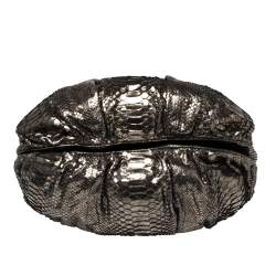Zagliani Metallic Python Puffy Hobo
