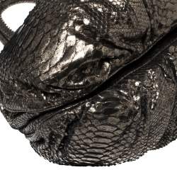 Zagliani Metallic Python Puffy Hobo