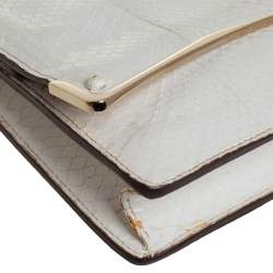 Zagliani White Python Flap Clutch