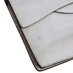 Zagliani White Python Flap Clutch