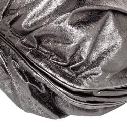 Zagliani Metallic Grey Pewter Satchel