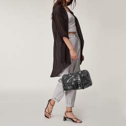 Zagliani Black Python Leather Satchel