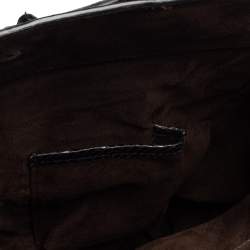 Zagliani Black Python Puffy Hobo