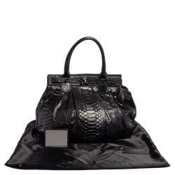 Zagliani Black Python Puffy Hobo