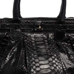 Zagliani Black Python Puffy Hobo