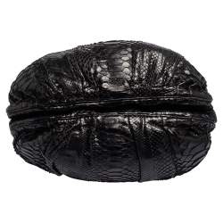Zagliani Black Python Puffy Hobo