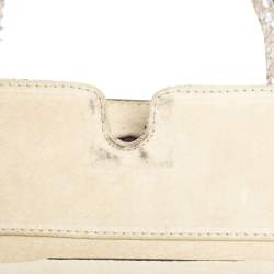 Zagliani Metallic Silver/Gold Python Puffy Satchel