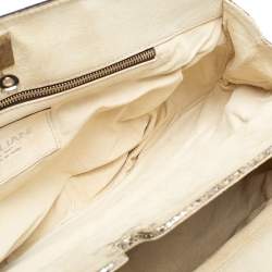 Zagliani Metallic Silver/Gold Python Puffy Satchel